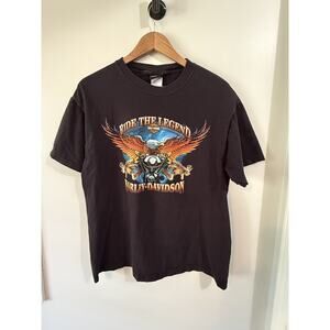 Harley Davidson T-Shirt Ride The Legend Eagle Size L Moore, Oklahoma